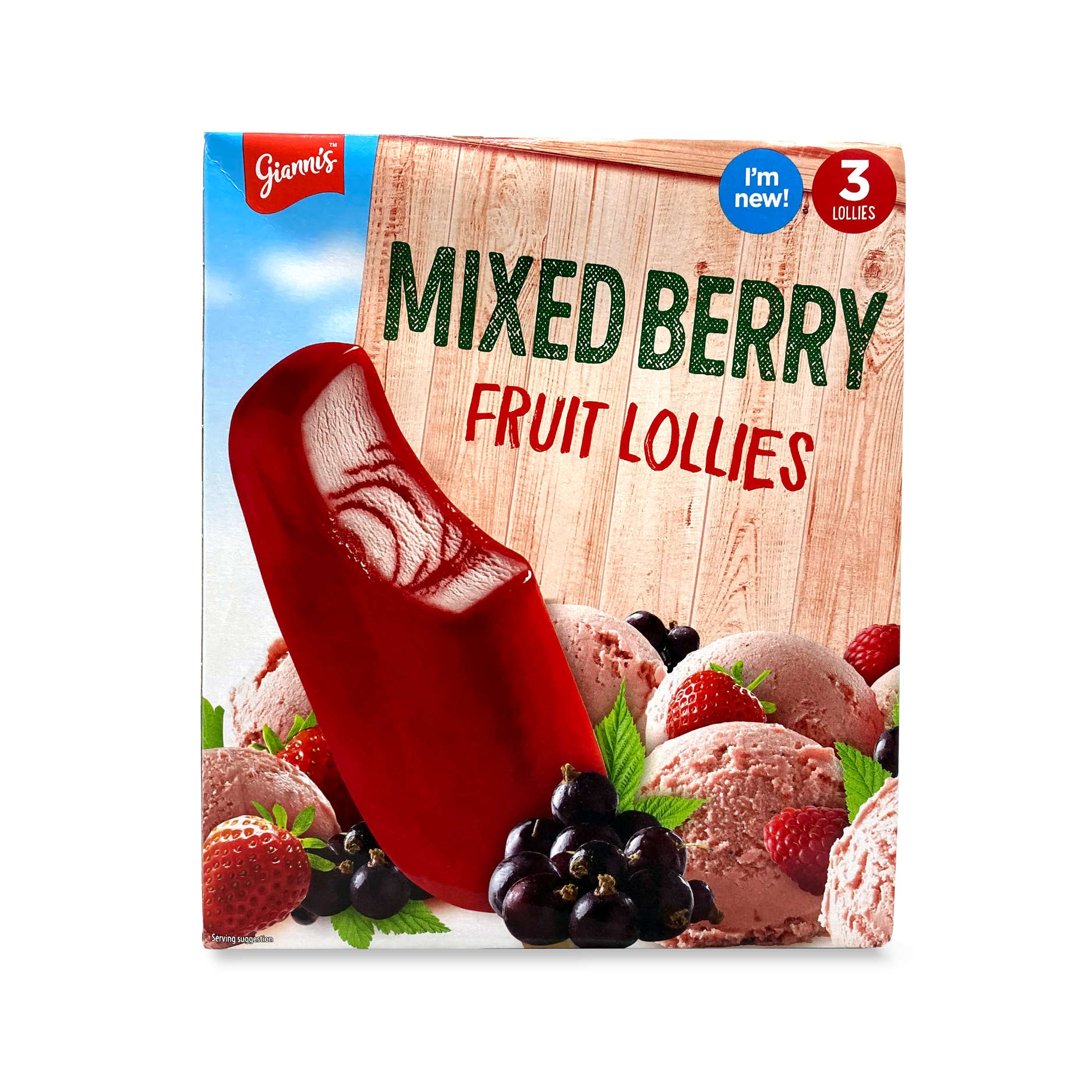 3 Mixed Berry Fruit Lollies 300ml Gianni's